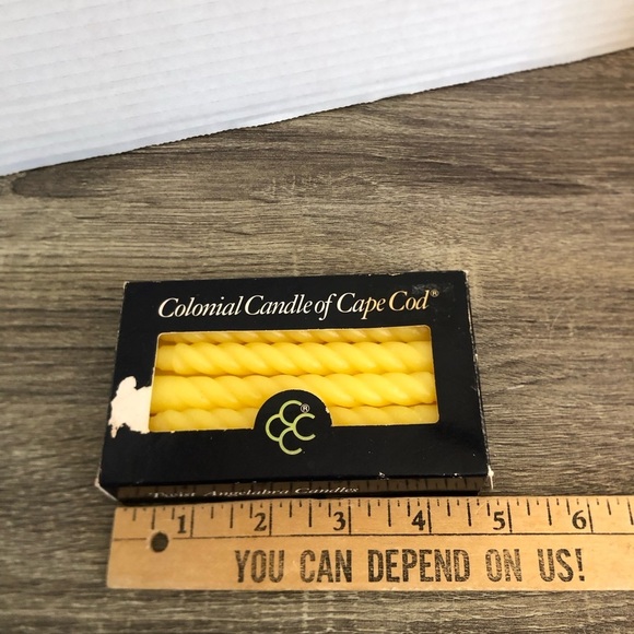 Vtg Small Yellow Twist Candles - Picture 6 of 7
